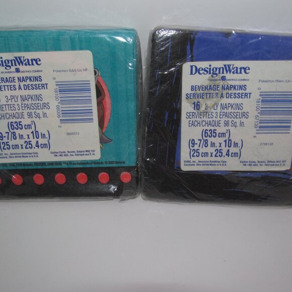 Pokemon Nintendo Halloween Napkins Pikachu Meganium Vintage Y2K 2000's Game Boy - Picture 2 of 4
